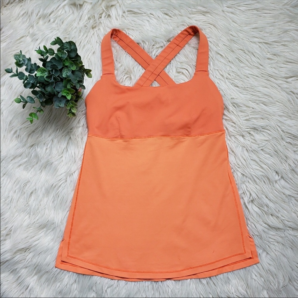 orange lululemon tank top.